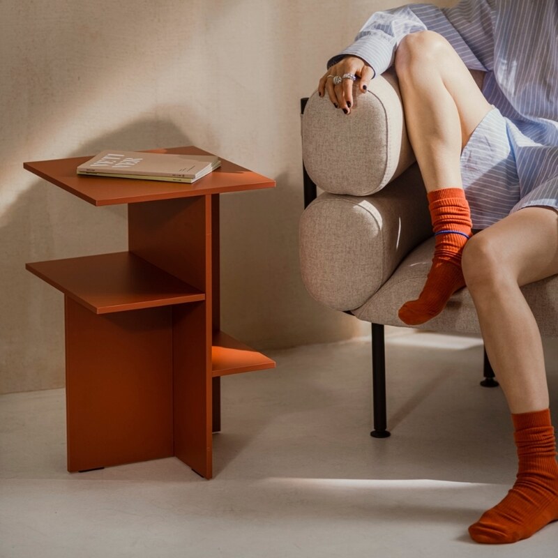 noo.ma Oranžový odkládací stolek Atik 36 x 36 cm