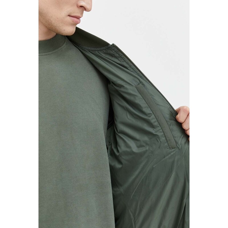 Bomber bunda Calvin Klein zelená barva, přechodná