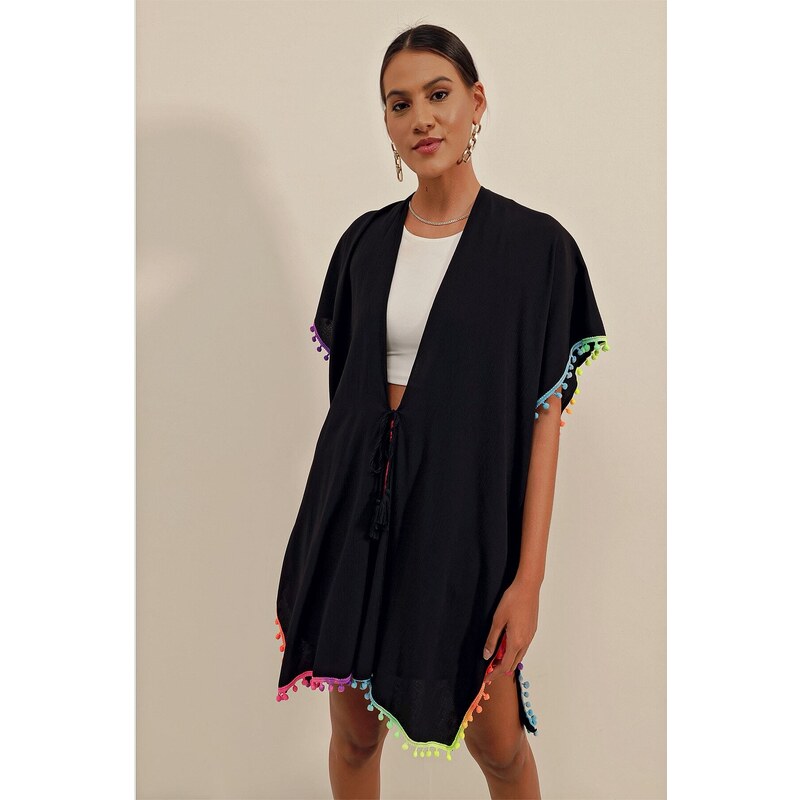 Bigdart 5899 Colored Kimono - Black