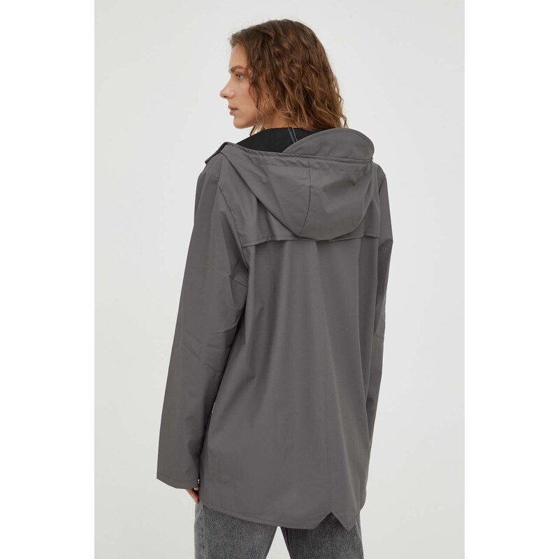 Nepromokavá bunda Rains 12010 Jackets šedá barva, přechodná