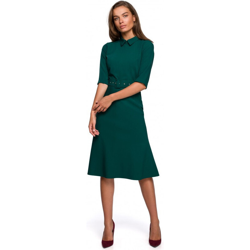 Dámské šaty S231 tmavě zelená - Stylove 103342417
