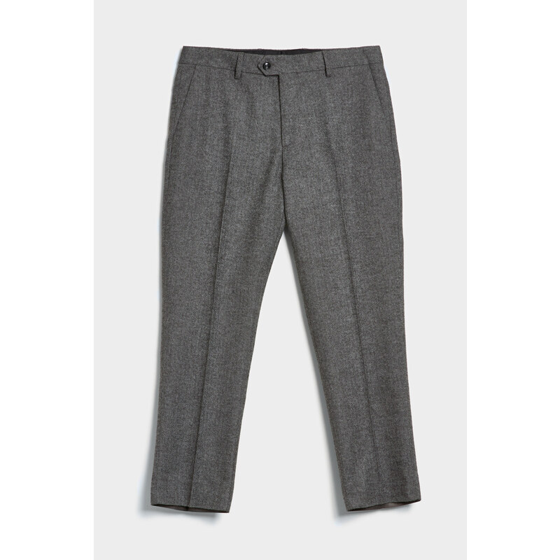 KALHOTY GANT TAPERED HERRINGBONE PANTS černá 46