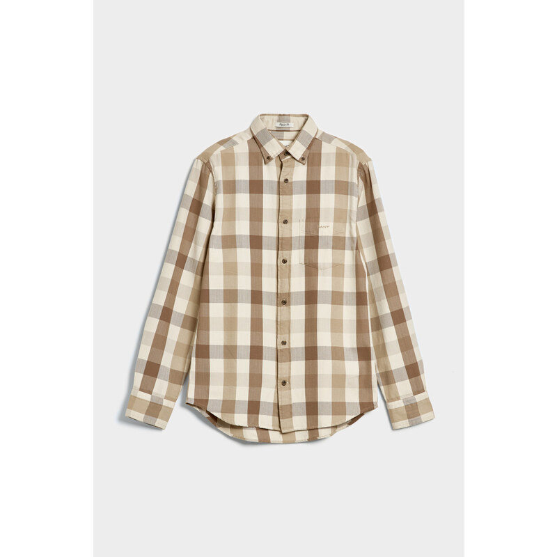 KOŠILE GANT REG HERRINGBONE FLANNEL CHK SHIRT hnědá M