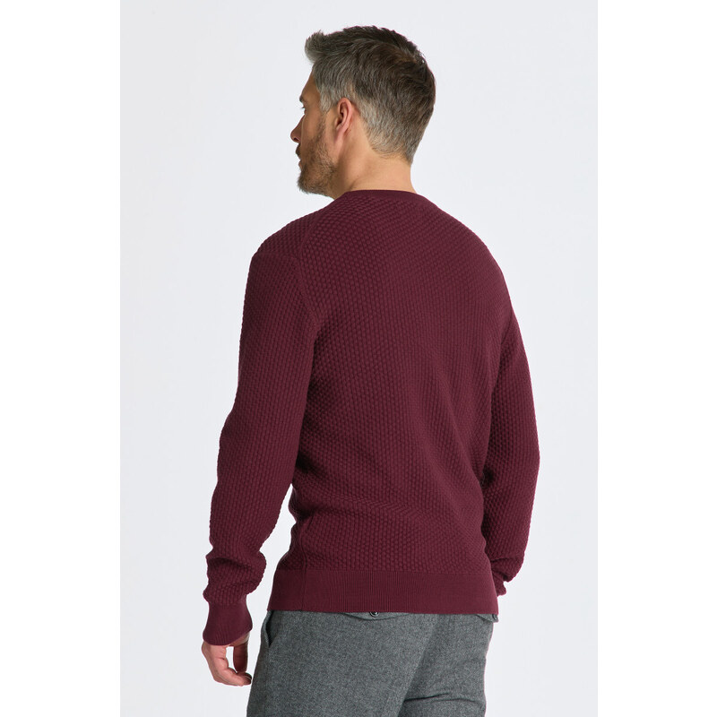 SVETR GANT COTTON TEXTURE C-NECK červená S