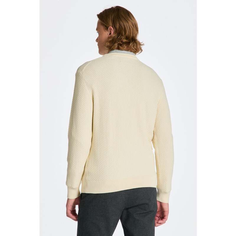 SVETR GANT COTTON TEXTURE C-NECK bílá M