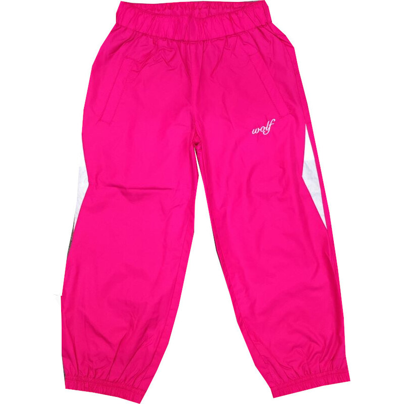 Dívčí šusťákové kalhoty Wolf T2462 - růžová