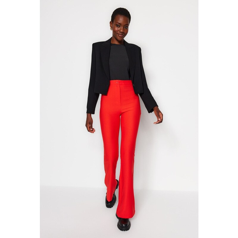 Trendyol Red Spanish Leg Flare Woven Trousers 107077084
