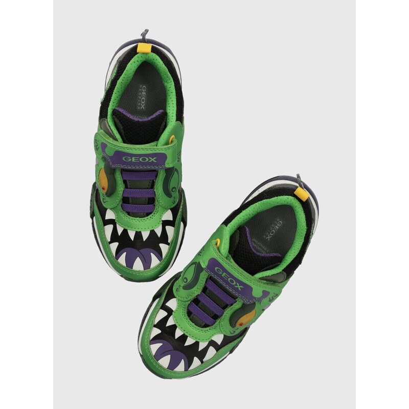 Dětské sneakers boty Geox zelená barva
