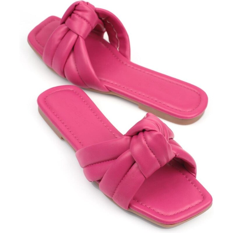 Capone Outfitters Capone Flat Heeled Women's Fuchsia Slippers