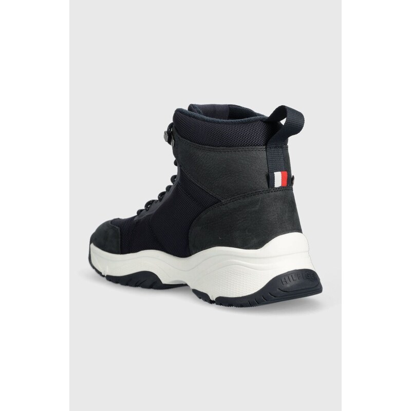 Sneakers boty Tommy Hilfiger OUTDOOR SNK BOOT LTH CORDURA tmavomodrá barva, FM0FM04838