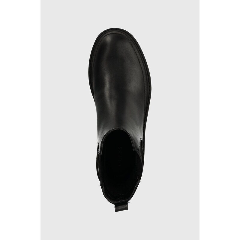 Boty s gumou Guess BABALA dámské, černá barva, na platformě, FL7BAB ELE10