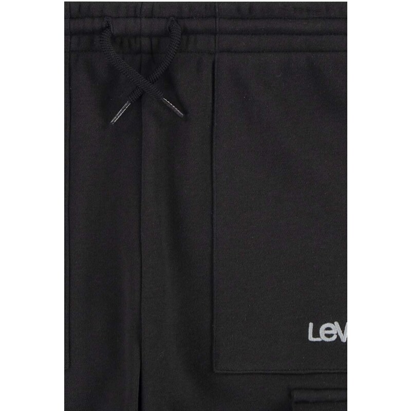 Dětské kalhoty Levi's černá barva, hladké