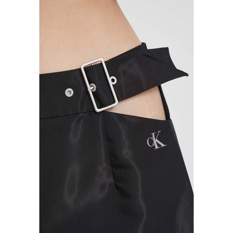 Sukně Calvin Klein Jeans černá barva, mini