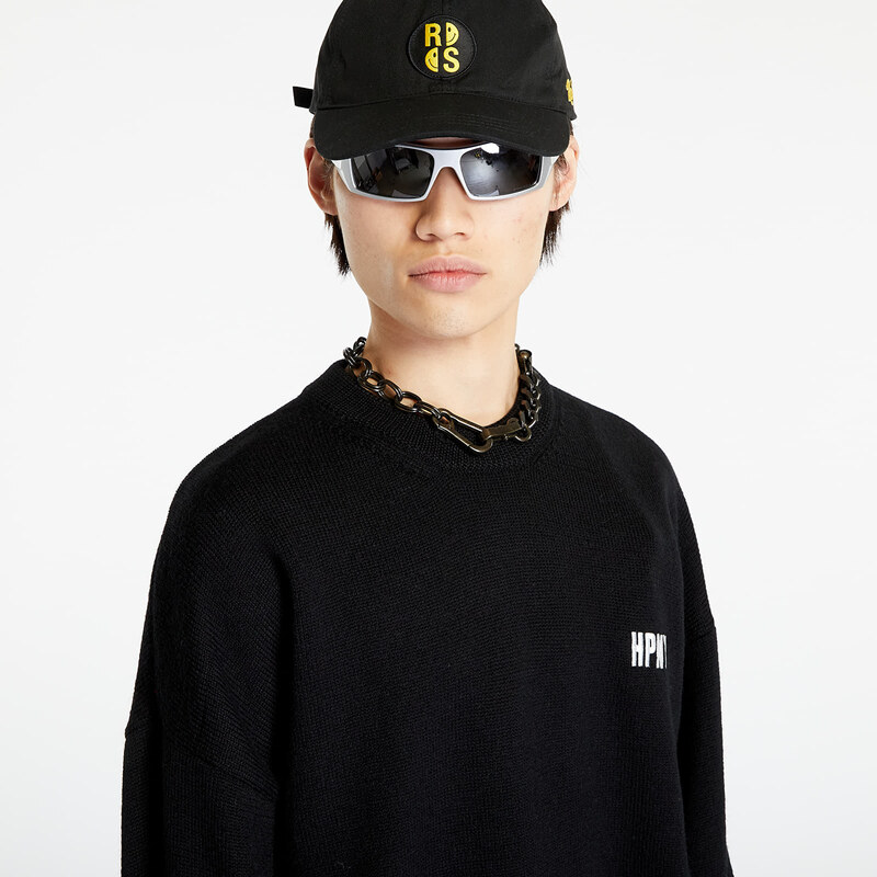 Pánský svetr HERON PRESTON Shredded Knit Crewneck Black/ White