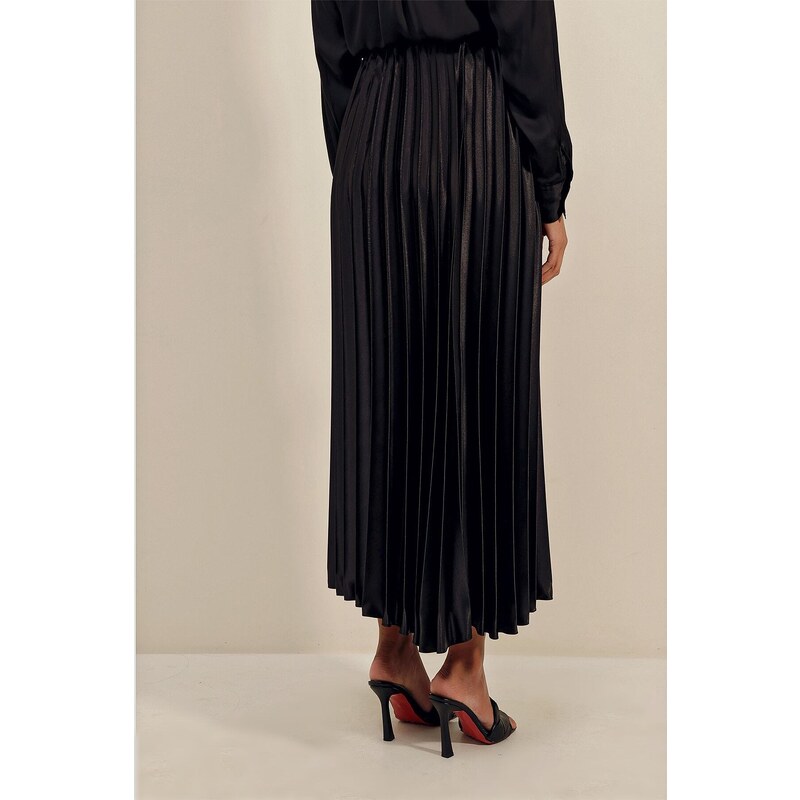 Bigdart 1896 Leather Look Pleated Skirt - Black