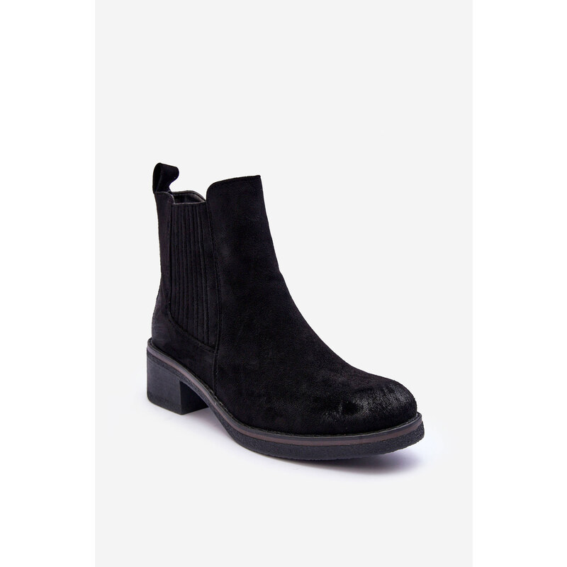 Kesi Klasické semišové boty dámské černé Metanassa