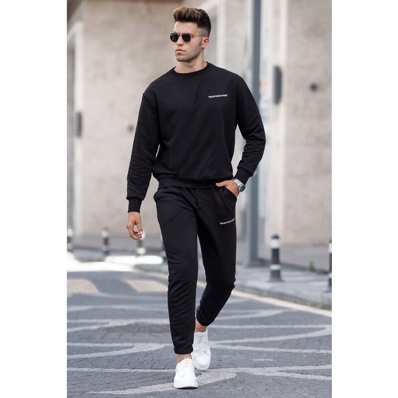 Madmext Black Men's Tracksuit Set 5285