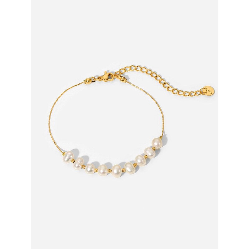 ORNAMENTI Pozlacený náramek Pearl Row gold