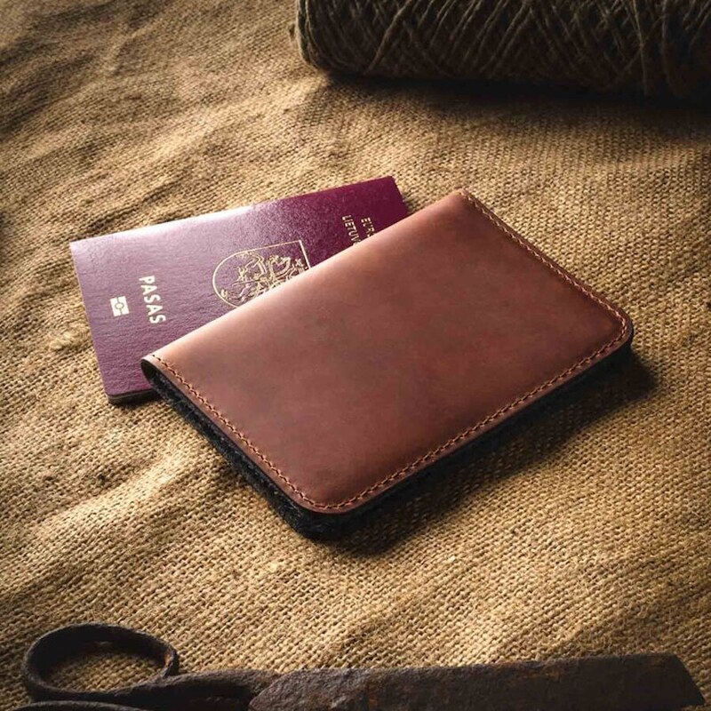 Crazy Horse Craft Étui à Cartes Cuir Italien Minimaliste - Homme Et Femme