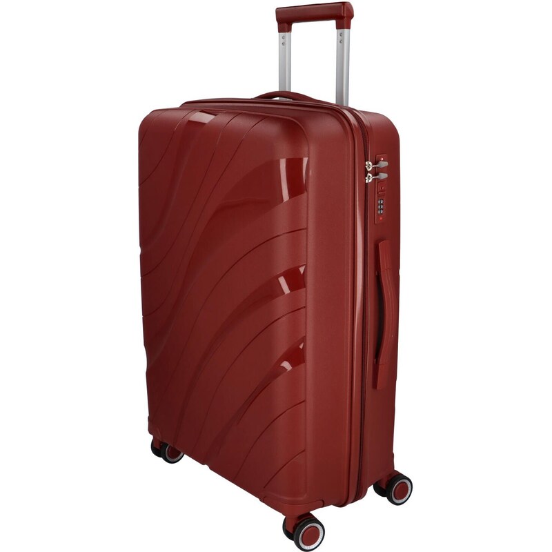 ORMI Cestovní plastový kufr Voyex velikosti S, vínový