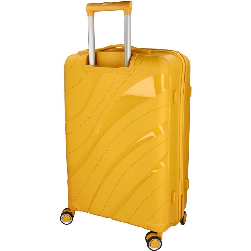 ORMI Cestovní plastový kufr Voyex velikosti M, žlutý
