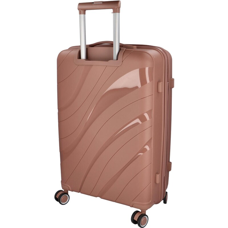 ORMI Cestovní plastový kufr Voyex velikosti L, růžová zlatá