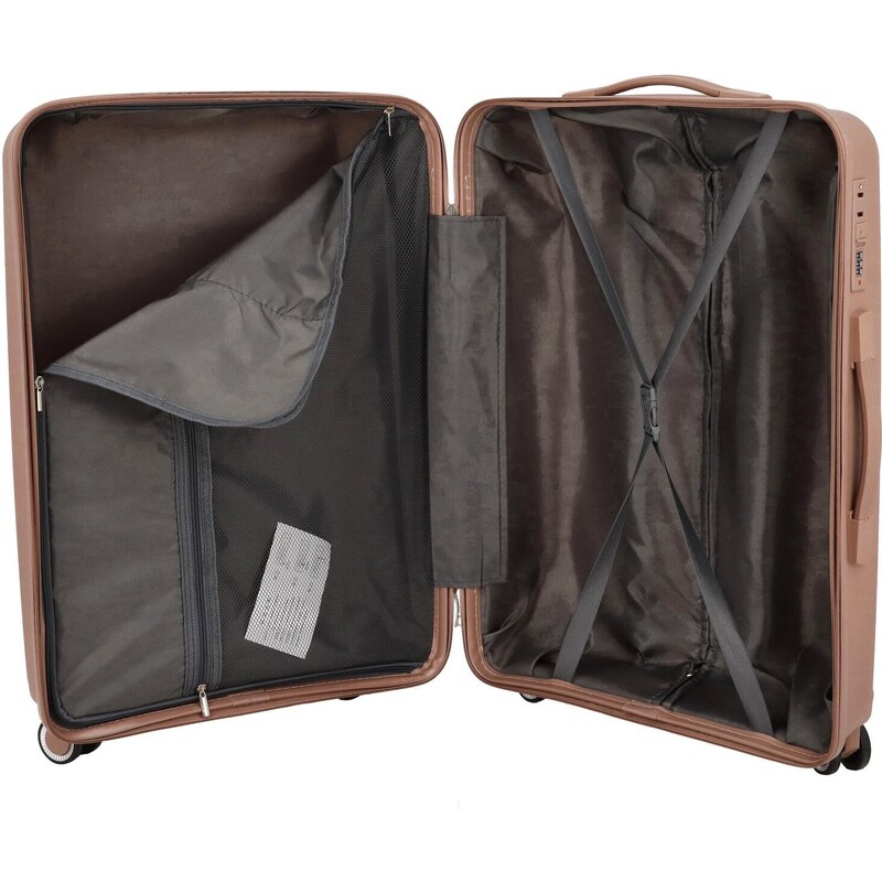 ORMI Cestovní plastový kufr Voyex velikosti S, růžová zlatá