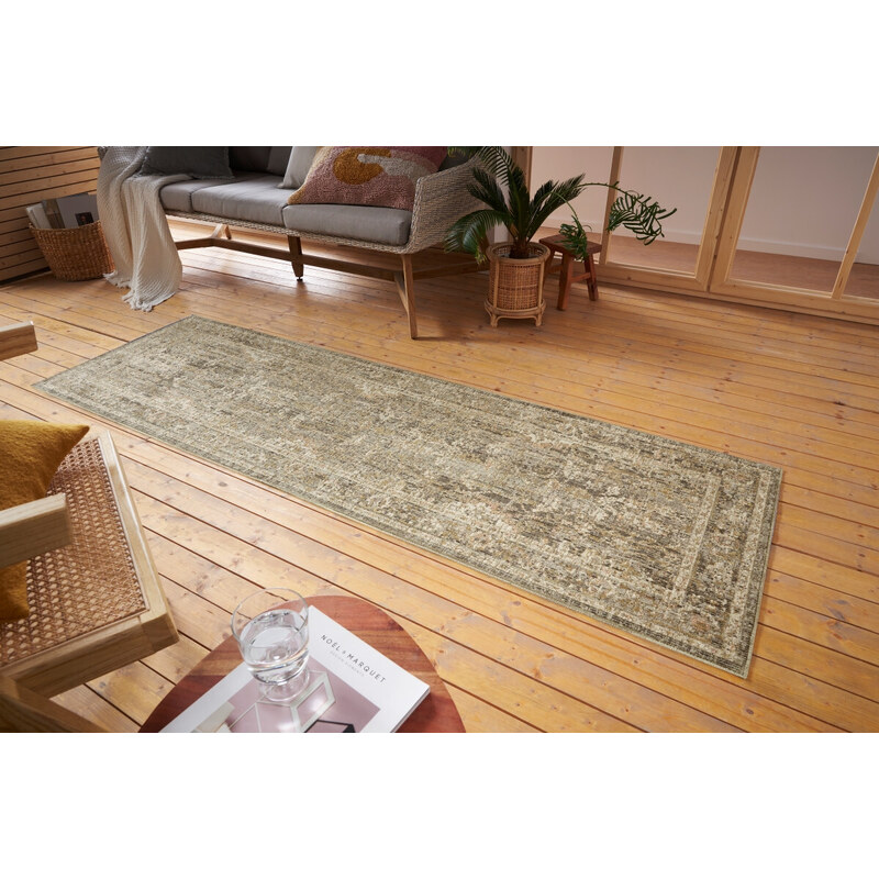 Nouristan - Hanse Home koberce Kusový koberec Cairo 105592 Luxor Black Cream – na ven i na doma - 80x200 cm