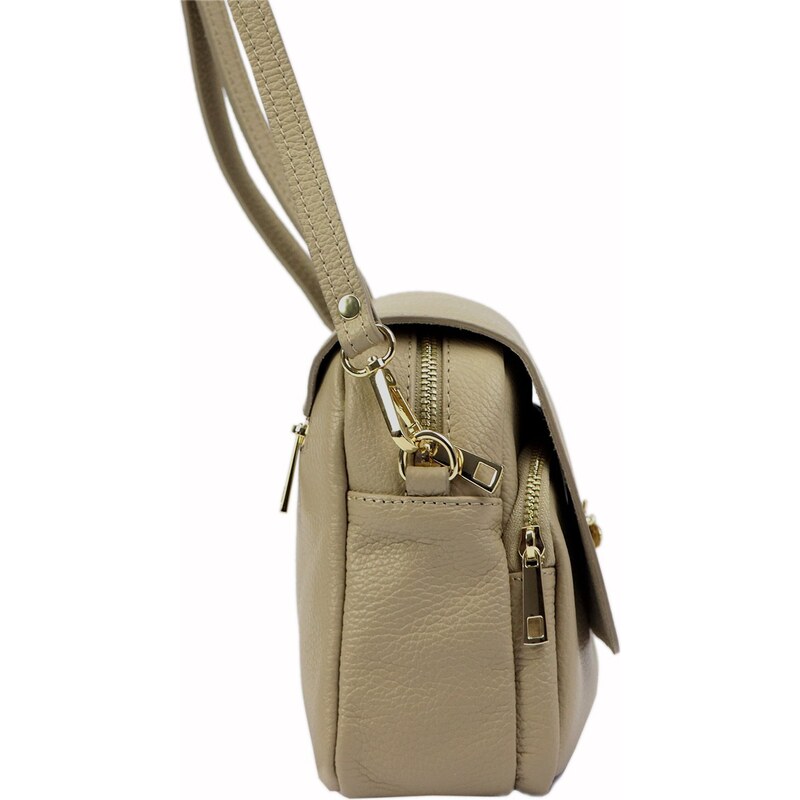 Dámská kožená crossbody kabelka Luka 19-68 Bz béžová