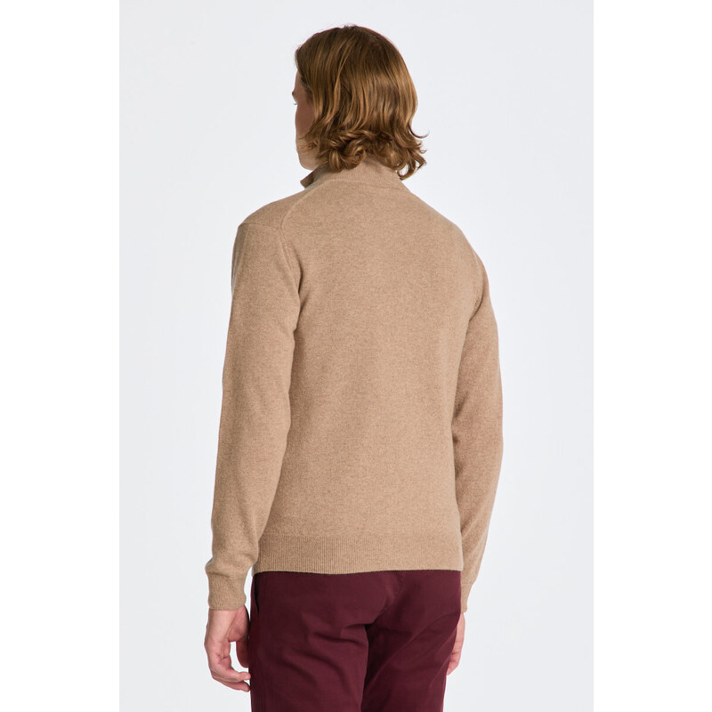 SVETR GANT SUPERFINE LAMBSWOOL HALF ZIP hnědá S