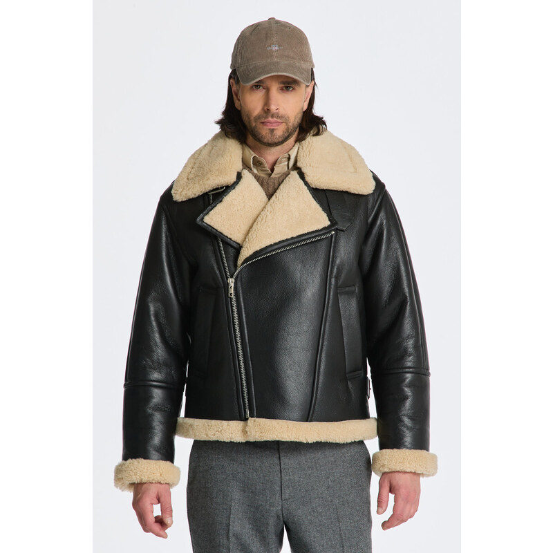 BUNDA GANT HEAVY SHEARLING JACKET černá XS