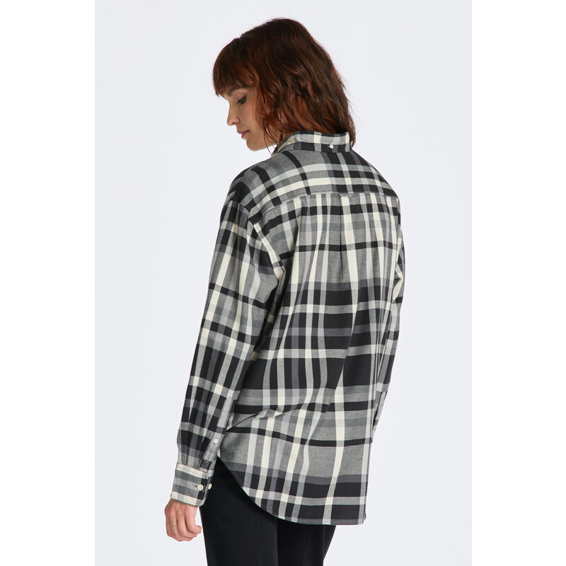 KOŠILE GANT RELAXED CHECKED FLANNEL BD SHIRT černá 32