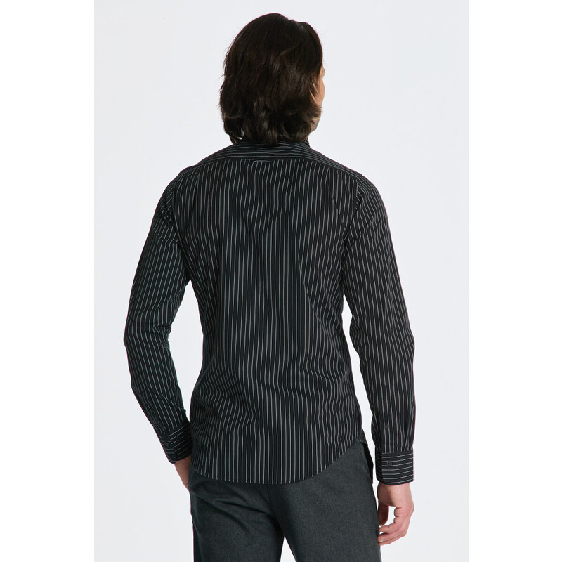 KOŠILE GANT SLIM FORMAL PINSTRIPE SHIRT černá S