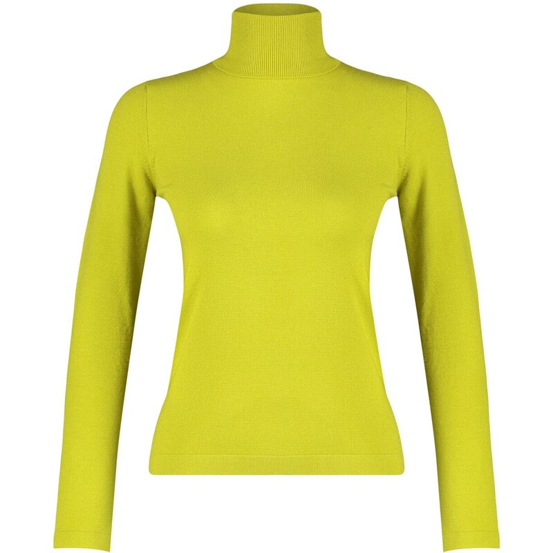 Trendyol Oil Green Premium / Special Yarn High Neck Basic Knitwear Sweater