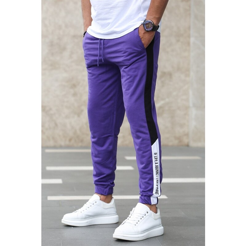 Madmext Purple Tracksuit with Side Stripes 2928