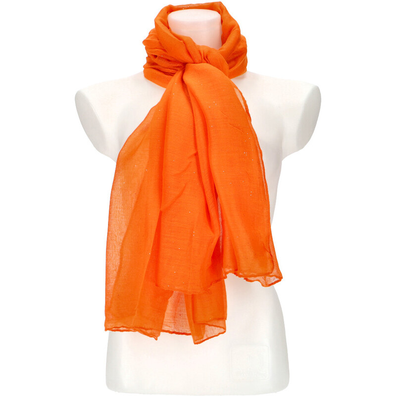 Cashmere Dámský letní šátek jednobarevný 183x77 cm oranžová