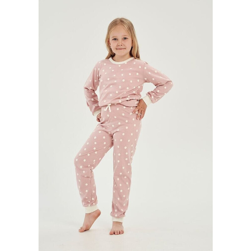 Taro Dívčí pyžamo Chloe růžové s puntíky