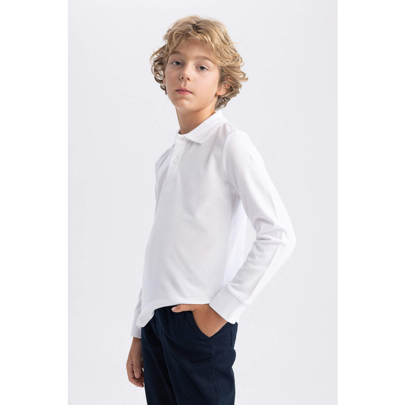 DEFACTO Regular Fit Long Sleeve Polo T-Shirt