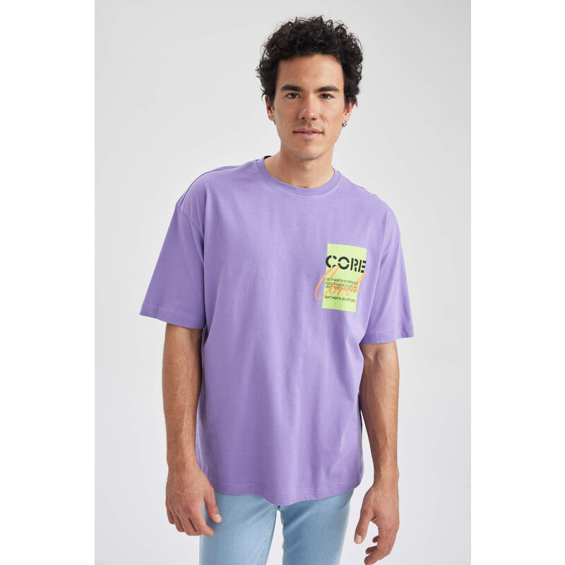 DEFACTO Oversize Fit Crew Neck Printed T-Shirt