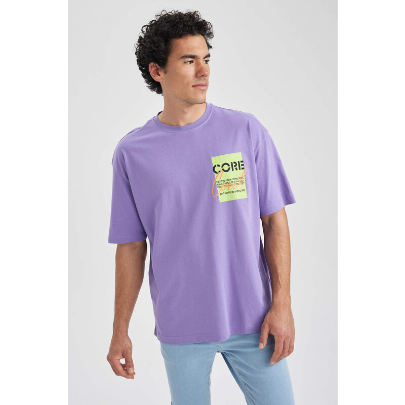 DEFACTO Oversize Fit Crew Neck Printed T-Shirt