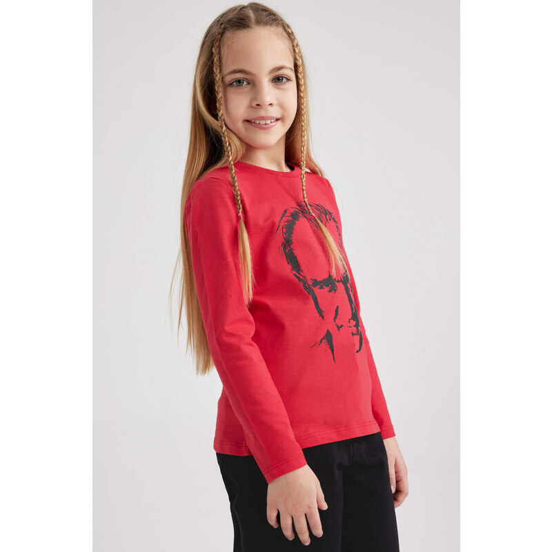 DEFACTO Girls Atatürk Printed Long Sleeved T-Shirt