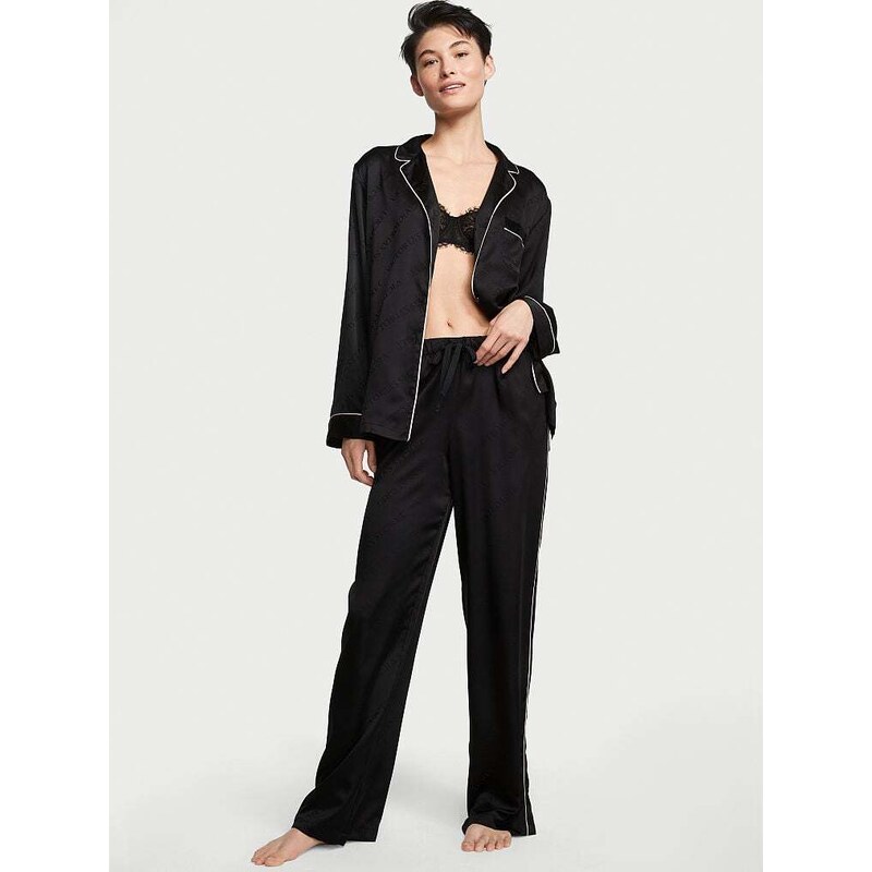 Victoria's Secret saténová pyžamová souprava Long Pajama Set