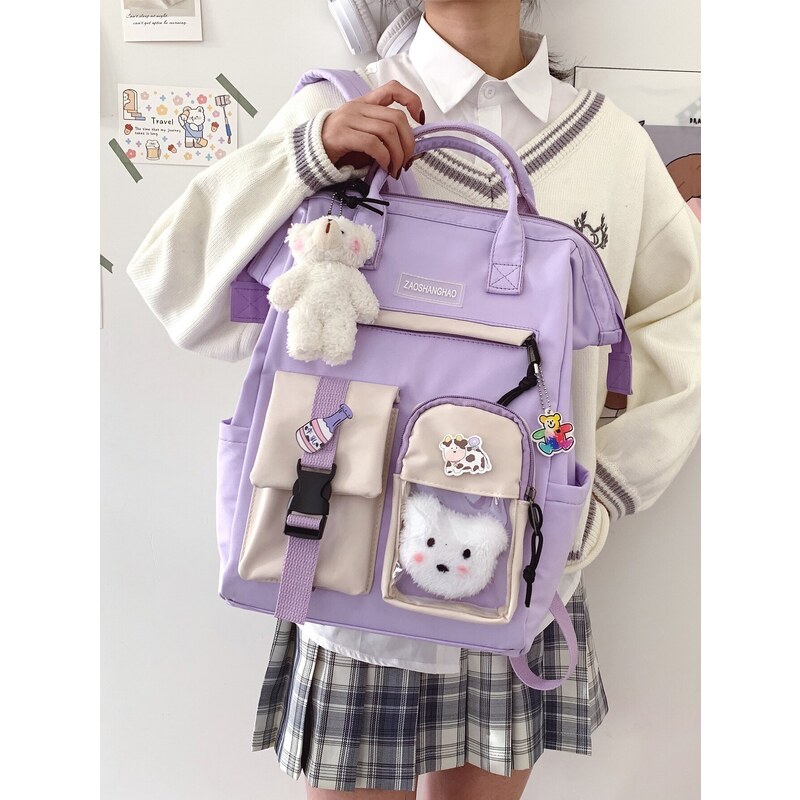 Fialový školní batoh