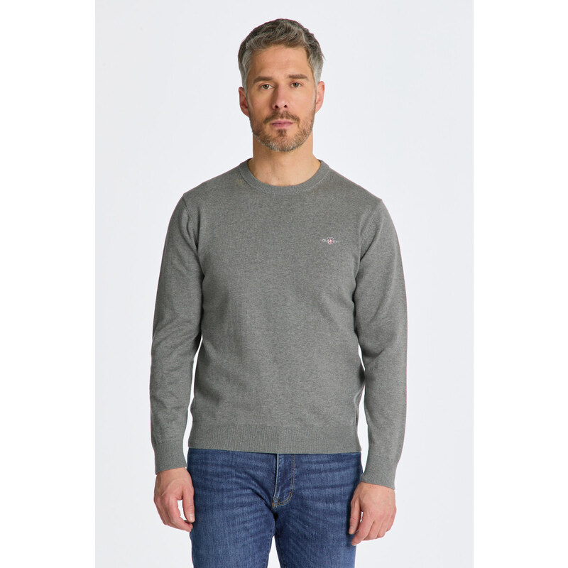 SVETR GANT CLASSIC COTTON C-NECK šedá S