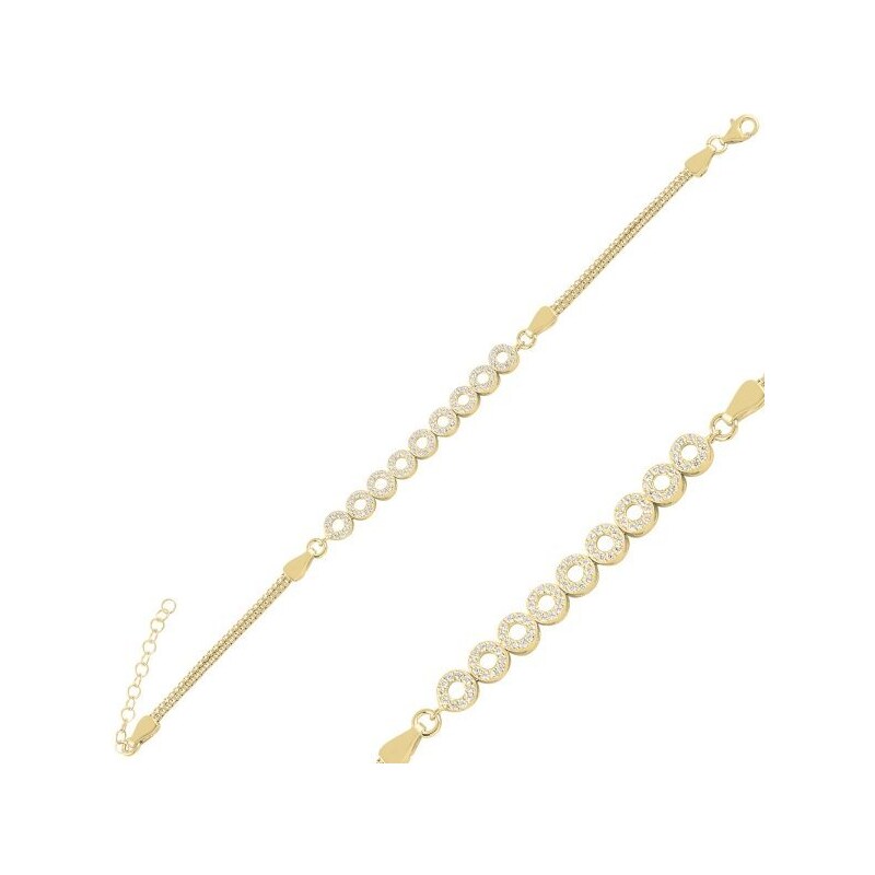Olivie Stříbrný náramek GOLD 7681