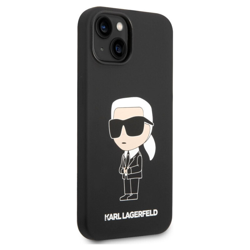 Apple iPhone 14 Plus Karl Lagerfeld Liquid Silicone Ikonik NFT pouzdro černá