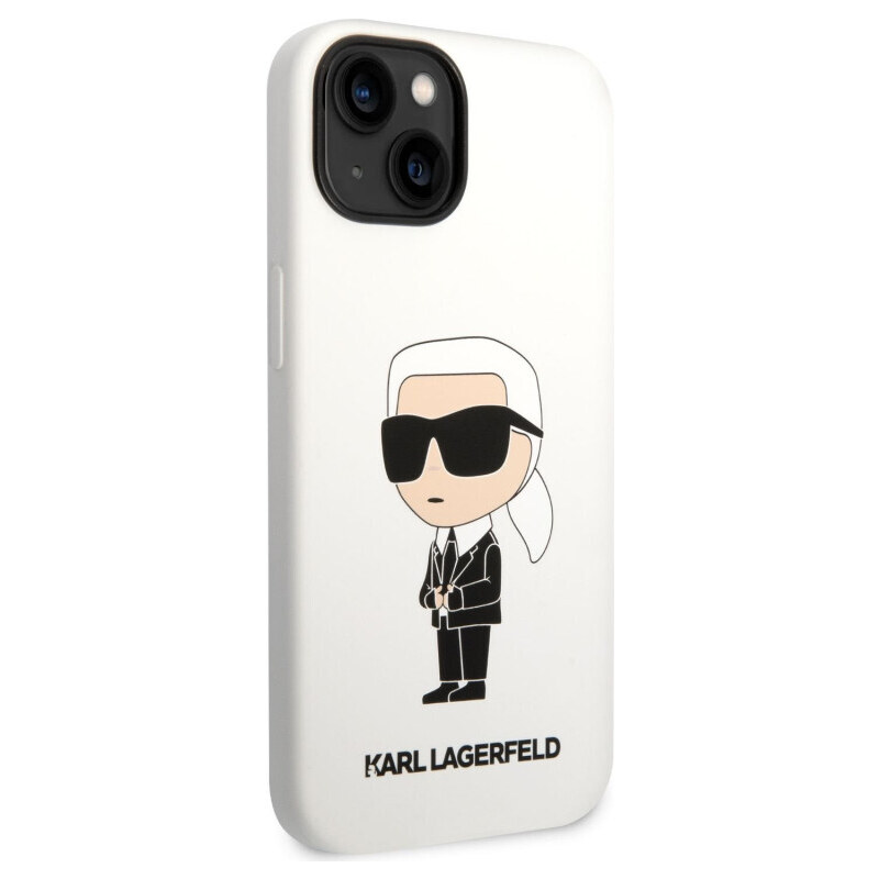 Apple iPhone 14 Karl Lagerfeld Liquid Silicone Ikonik NFT pouzdro bílá