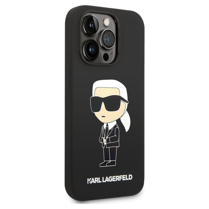Apple iPhone 14 Pro Karl Lagerfeld Liquid Silicone Ikonik NFT pouzdro černá