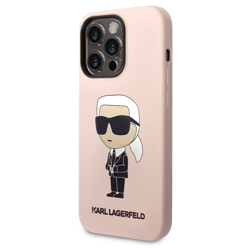Apple iPhone 14 Pro Max Karl Lagerfeld Liquid Silicone Ikonik NFT pouzdro růžová