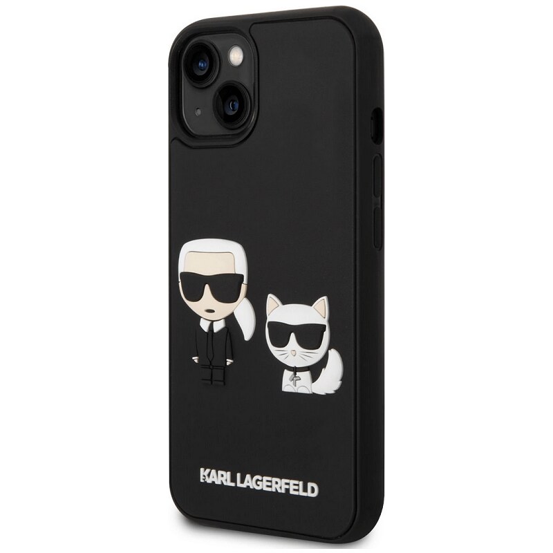 Apple iPhone 14 Plus Karl Lagerfeld and Choupette 3D pouzdro černá